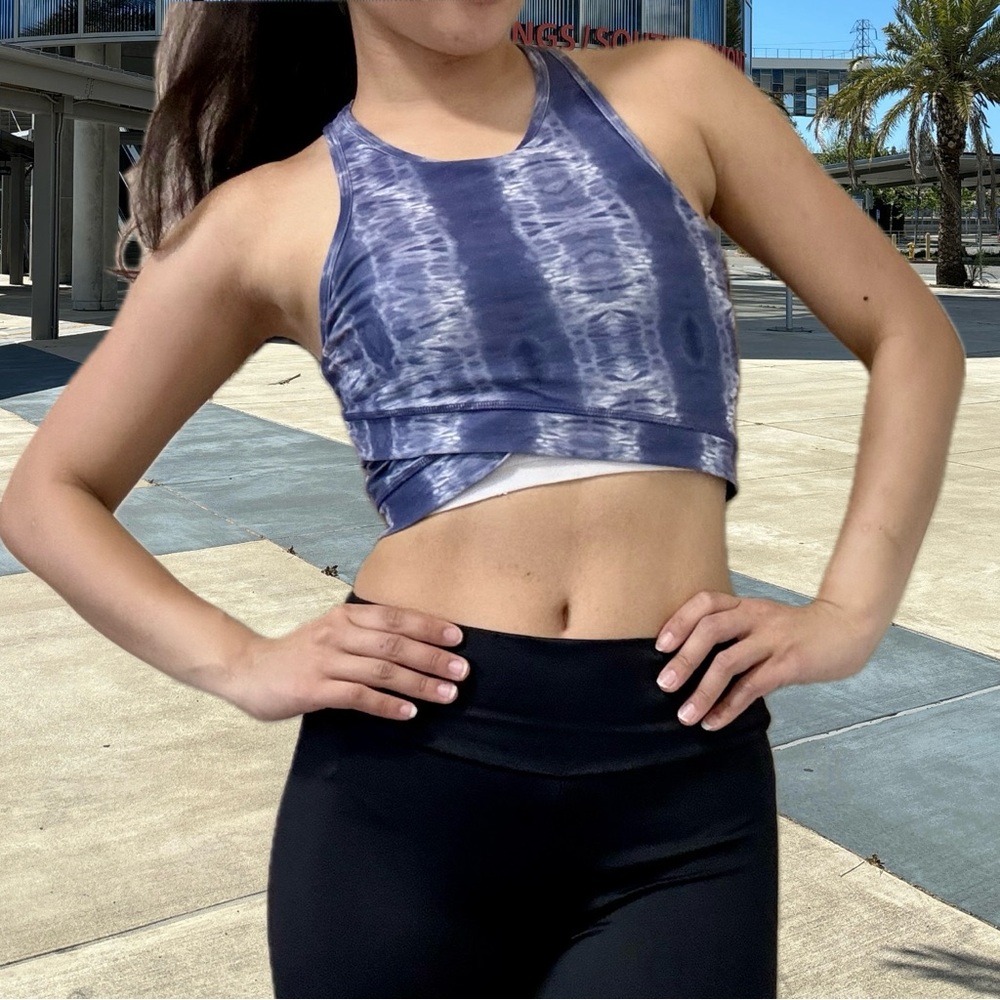 Summer Workout Exercise Tie-Dye Triple-lined Binder Sportsbra Athleisure Crop